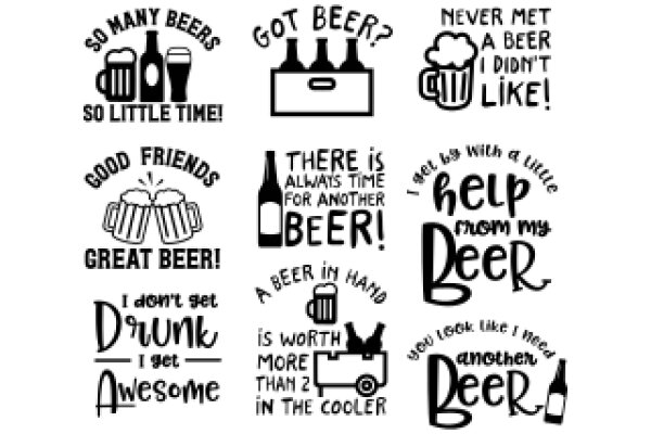 A Collection of Humorous Beer-Themed Stickers