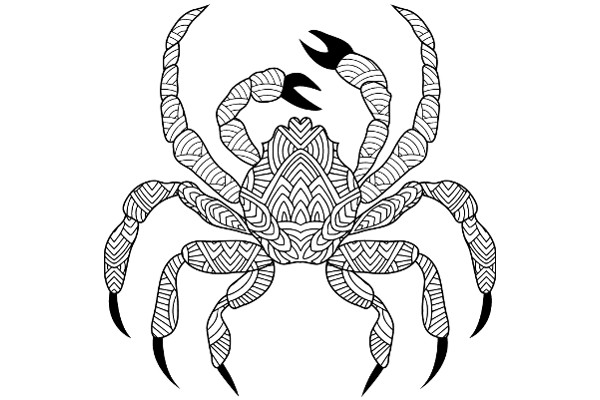 Intricate Line Art of a Stylized Scorpion