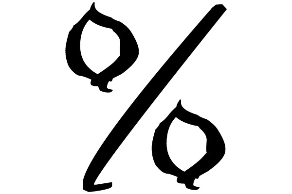 Black Symbol with Two Teardrop-Shaped Elements and a Vertical Line