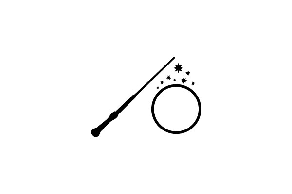 Magical Wand Casting a Spell