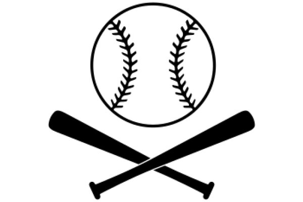 Baseball Icon with Bat and Ball