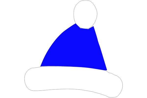 A Blue Santa Hat with a White Pom-Pom and Band.