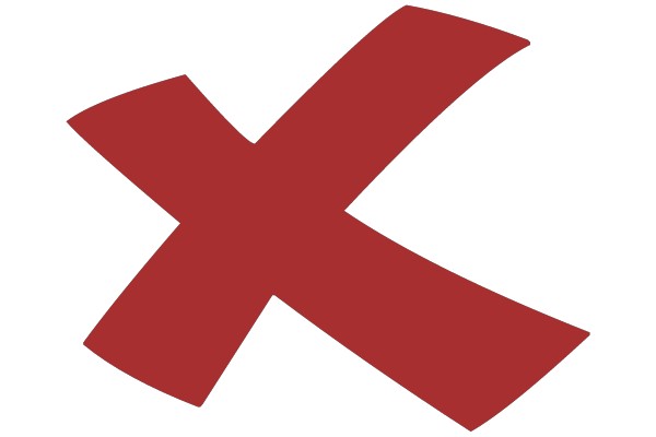 Red X Symbol on White Background