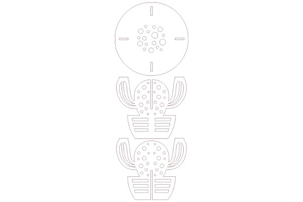 Stylized Artwork: A Symmetrical Pattern with a central circle and two surrounding shapes, possibly representing a face or a mask.
