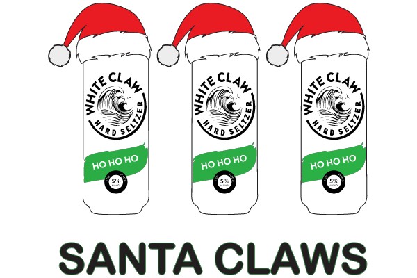 White Claw Hard Seltzer Santa Claws
