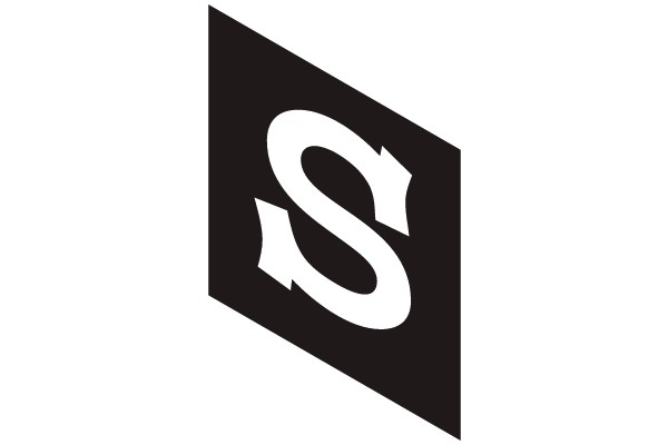 Circular Arrow Symbol on Black Background