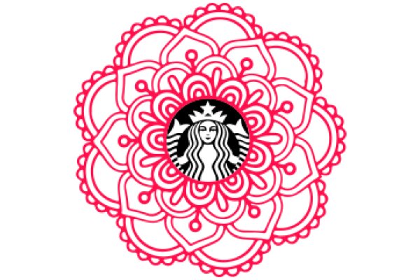 Stylized Starbucks Logo with Floral Patterns