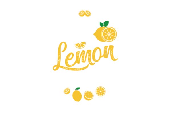 Lemon-Inspired Graphic Design: A Delightful Display of Citrus Fruits and the Word 'Lemon' in a Stylized Font
