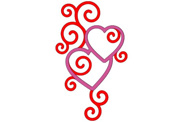 Vibrant Red and Pink Heart Design