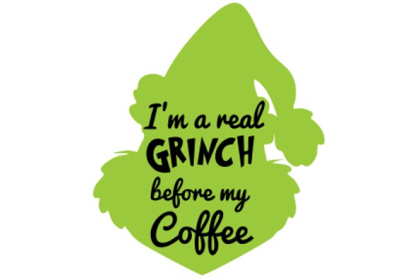 A Humorous Take on the Holiday Spirit: A Green Grinch Sticker with a Coffee-Loving Twist