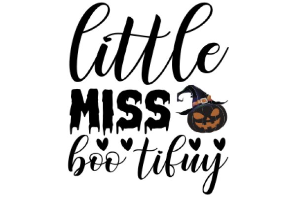 Halloween-themed greeting card with a playful twist on the classic phrase 'Little Miss Boo'.