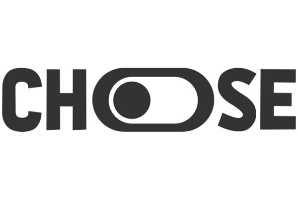 A Solid White Background with the Word 'CHOSE' in Black