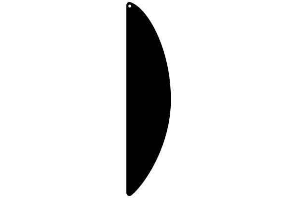 Black Half Circle on White Background