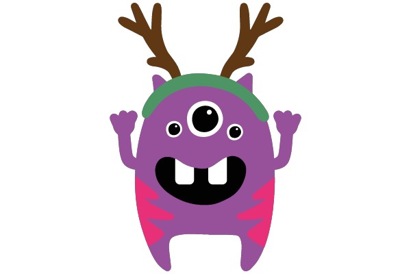 Adorable Monster with Antlers and a Bandana