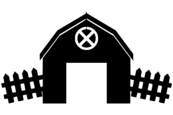 A Silhouette of a Church with a Cross and a Fence