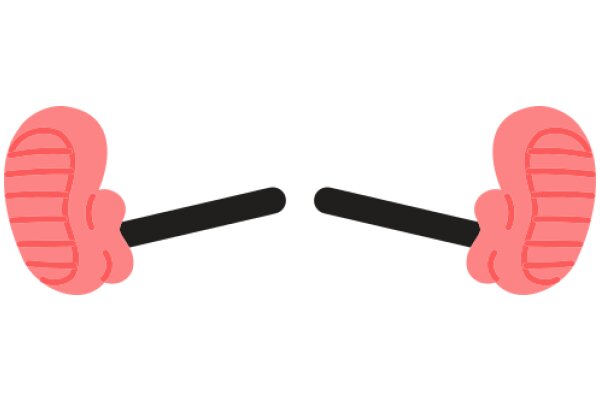 Two Pink Paddles with Black Handles