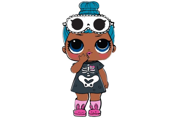 A Girl Doll with a Blue Hat and Pink Boots.