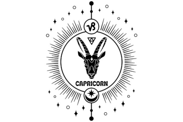 Capricorn Astrological Symbol with Sun and Moon