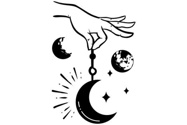 A Hand Reaching for the Moon: A Symbolic Illustration