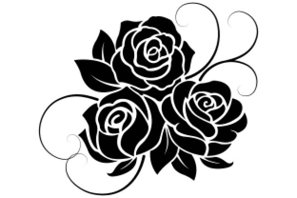 Elegant Black Rose Tattoo Design