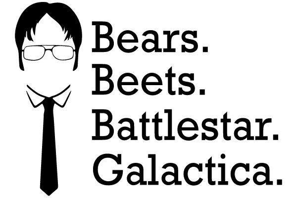 Bears. Beets. Battlestar. Galactica.