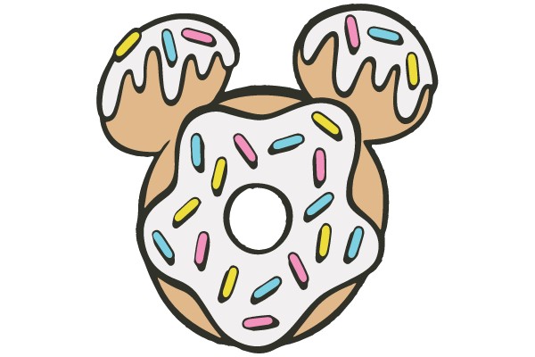 Whimsical Donut Character with Colorful Sprinkles