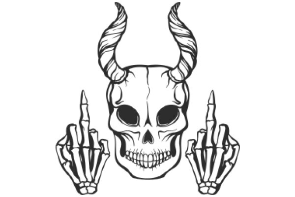 A Playful Take on the Classic 'Middle Finger' Gesture: A Skeleton's Perspective
