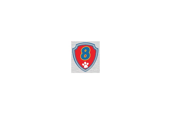 Paw Patrol Badge with Number 8