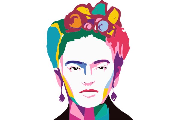 Vivid Portrait of a Woman with Colorful Flowers in Her Hair