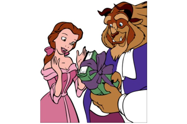 A Magical Encounter: A Princess and a Beast Share a Moment of Surprise