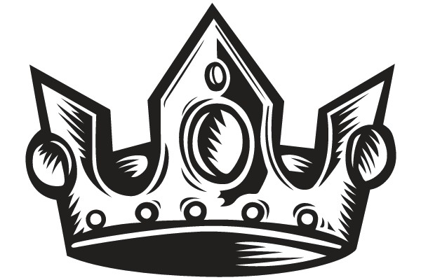 Regal Emblem: A Monochrome Crown of Authority