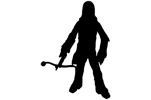 Silhouette of a Character with a Staff