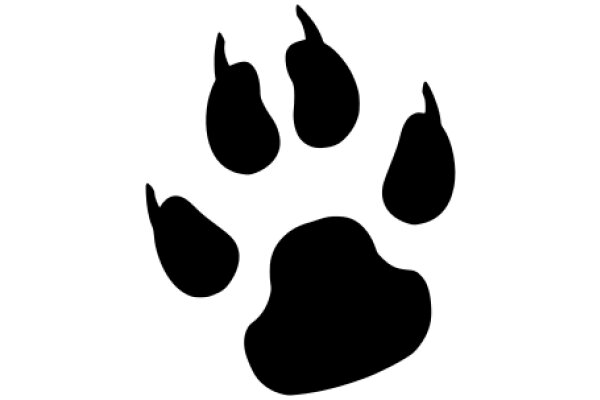 A Simple Black Pawprint on a White Background
