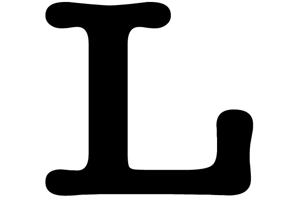 Black Letter 'L' on White Background