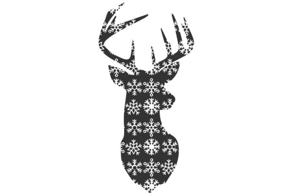 Stylized Reindeer Silhouette with Snowflake Pattern