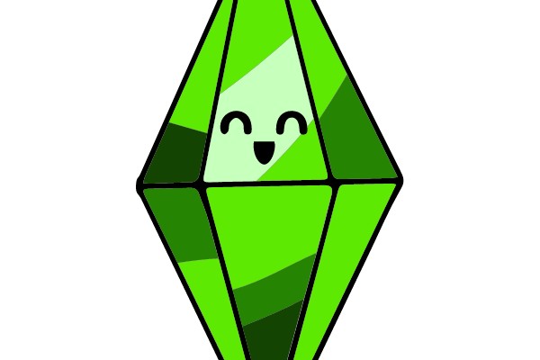 Joyful Gem: A Vibrant Green Diamond with a Friendly Face
