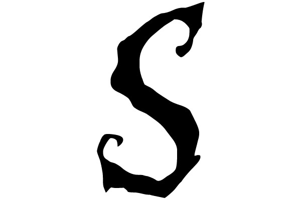 Black Letter S on White Background