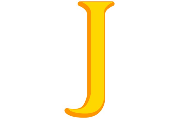 Simplistic Yellow Letter 'J' on a White Background