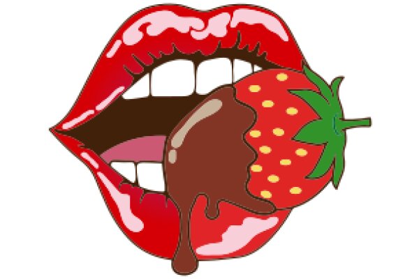 A Delightful Illustration of a Chocolate-Filled Strawberry Kiss