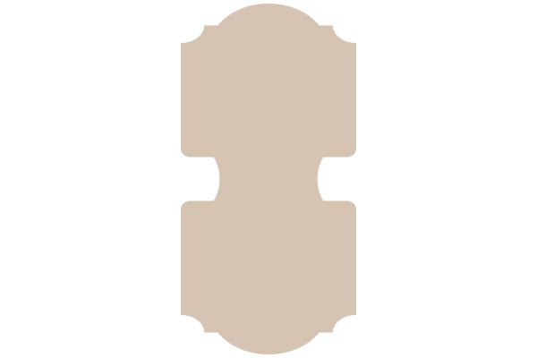 A Solid Beige Oval Shape