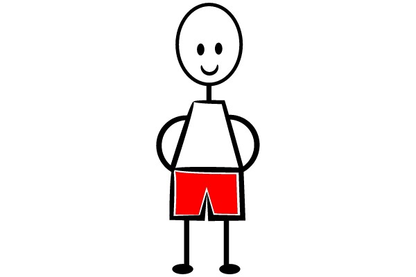 Simple Stick Figure in Sporty Shorts