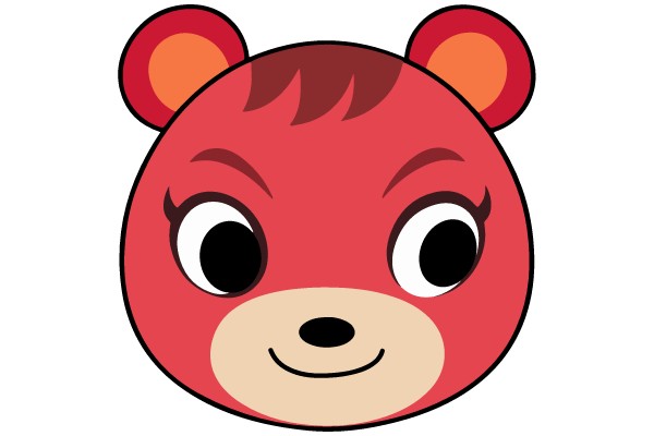 Cheerful Bear Face - Digital Illustration