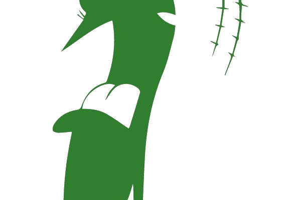 Goat with Long Neck and Green Color Silhouette