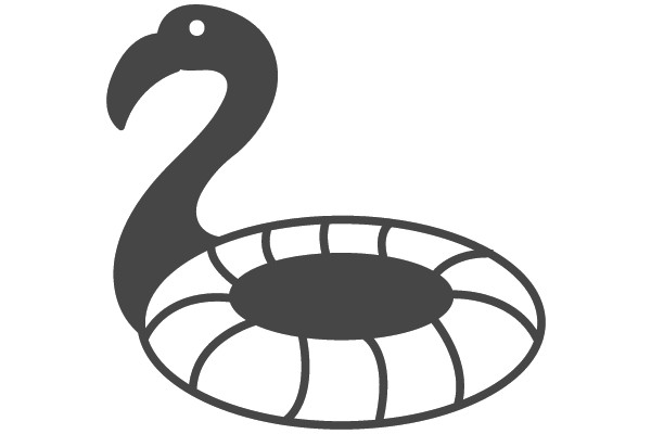 Stylized Illustration of a Duck with a Wheel for a Body