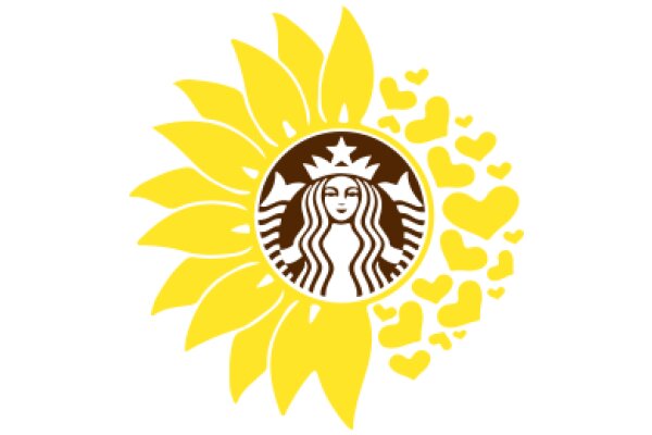 Starbucks Logo with Sunburst and Hearts