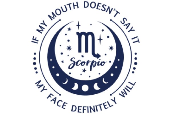 Astrological Logo for 'Scorpio' with a Moon and Star Motif