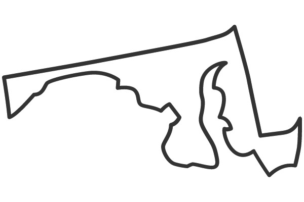 An Outline Map of Maryland