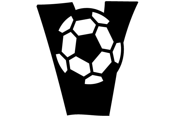 Soccer Ball in V-Shaped Outline