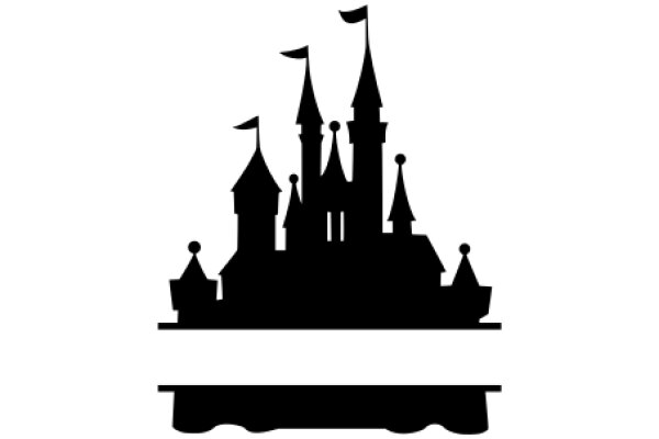 A Silhouette of a Castle and Flag, Emphasizing Architectural Detail and Symbolism