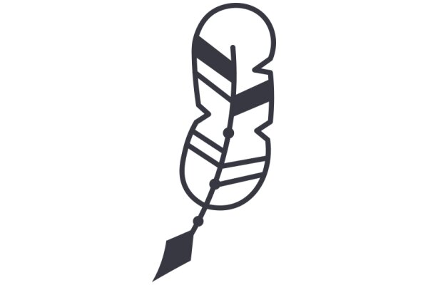 Stylized Icon of a Feather with a Tail